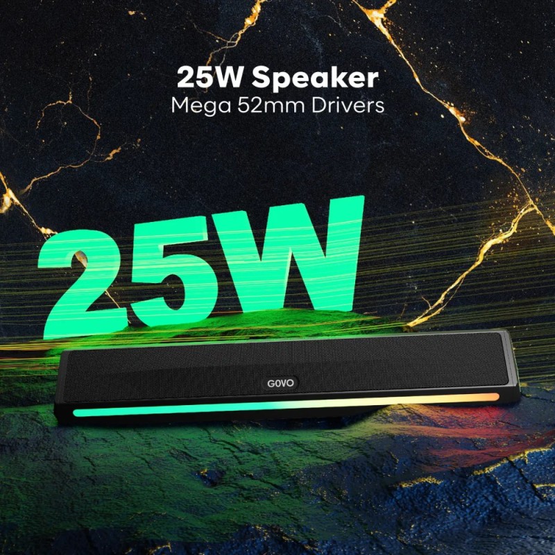 GOVO Bluetooth Speaker GOSURROUND 350 25 W 2.0 Channel Platinum Black