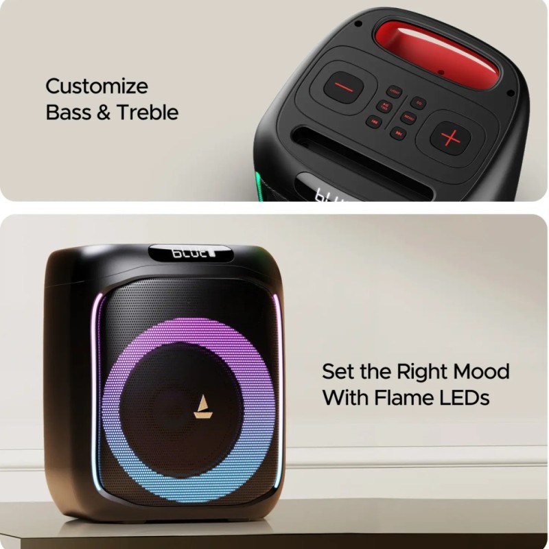 boAt PartyPal 185 Bluetooth Speaker 50W, 6 Hours Playtime, Midnight Black