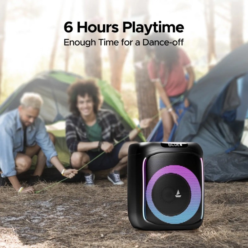 boAt PartyPal 185 Bluetooth Speaker 50W, 6 Hours Playtime, Midnight Black