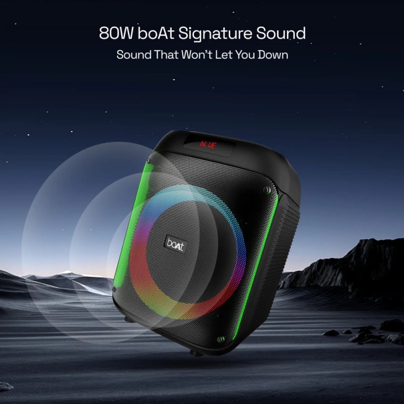 boAt Party Speaker Partypal 220 80W RMS Bluetooth Midnight Black