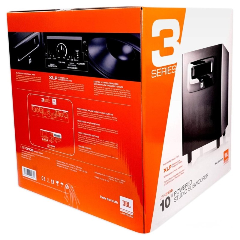 JBL Subwoofer LSR310S 200W 10-Inch Professional Monitor Black
