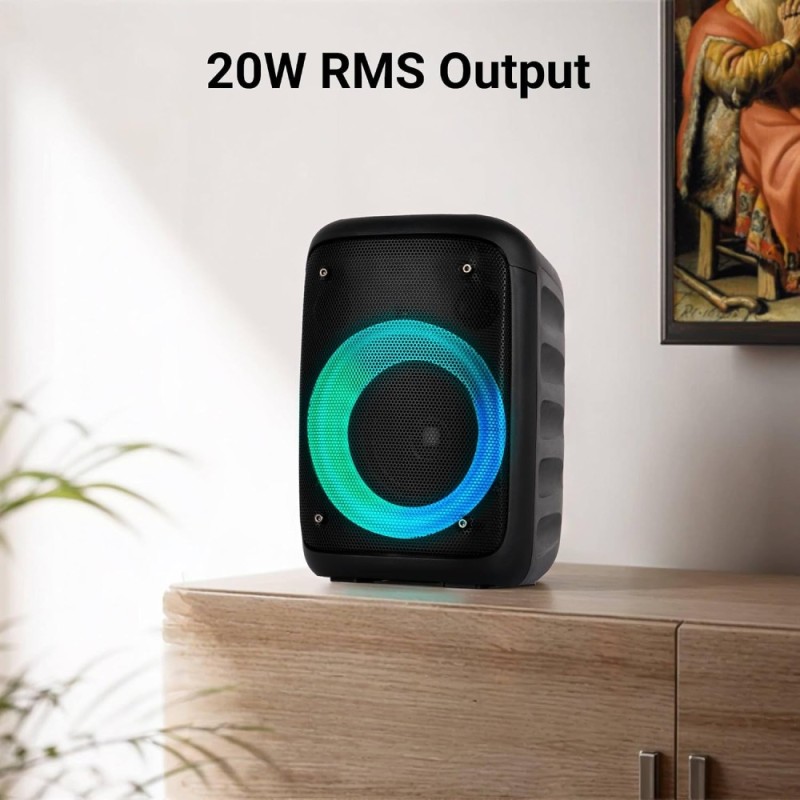 ZEBRONICS Portable Bluetooth Speaker Zeb-Buddy 100 20W RMS RGB LED, Black