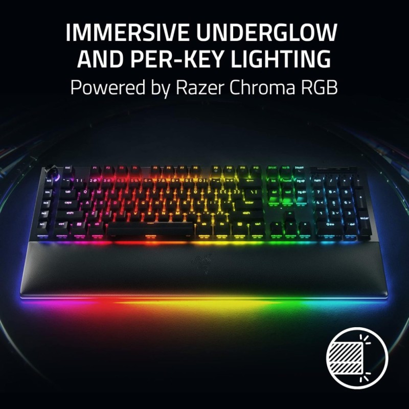 Razer Mechanical Gaming Keyboard BlackWidow V4 Pro Green Switch RGB Backlit Black