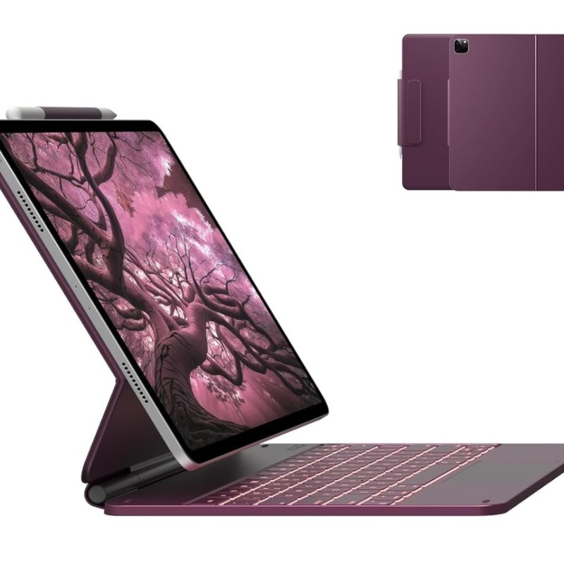 typecase Edge Keyboard Case 11-Color Backlit, Trackpad Raspberry'26