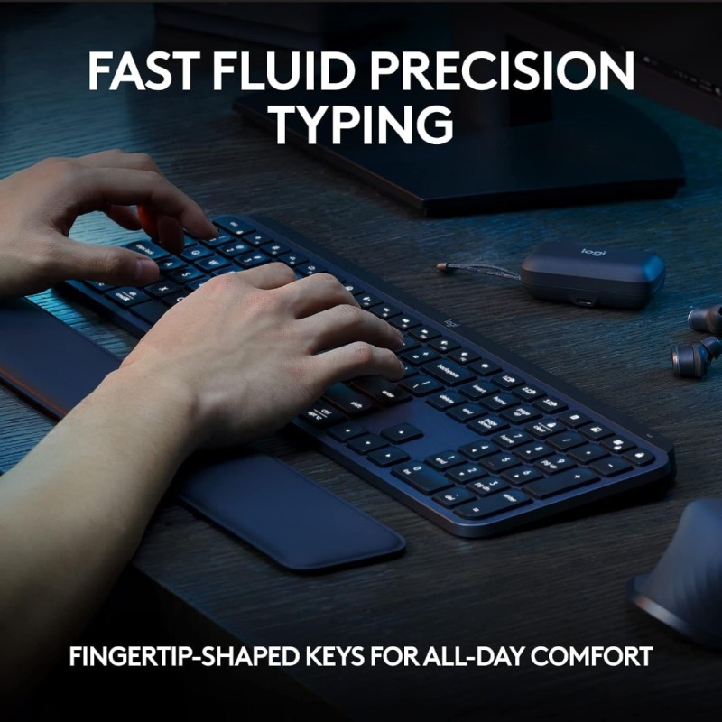 Logitech Wireless Keyboard MX Keys S Low Profile Rechargeable Bluetooth Graphite