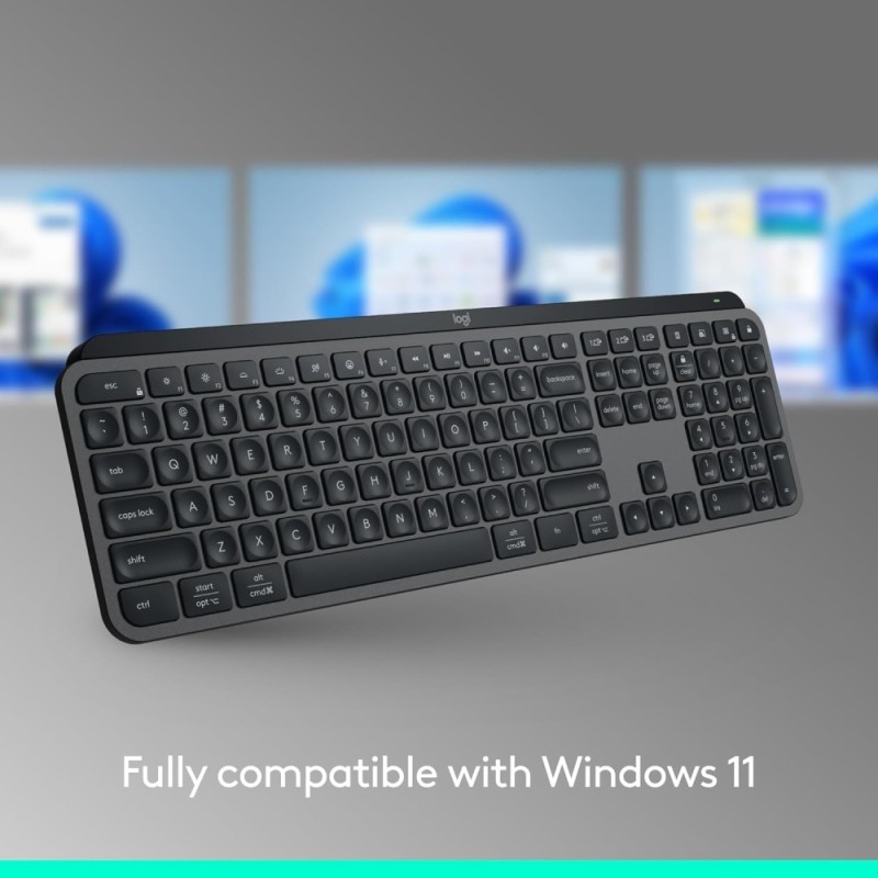 Logitech Wireless Keyboard MX Keys S Low Profile Rechargeable Bluetooth Graphite