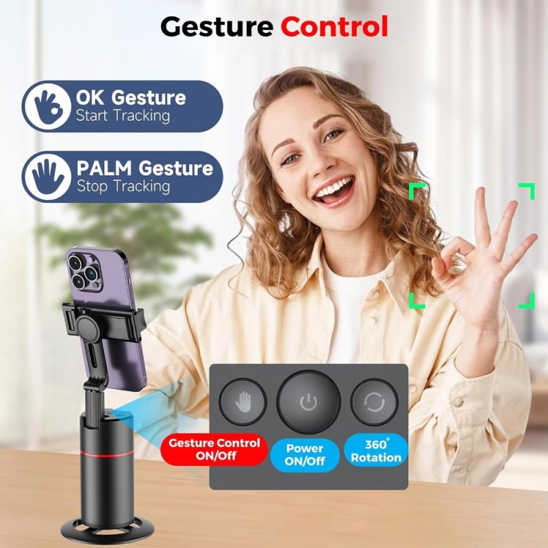 WeCool Auto Face Tracking Tripod G3-AFT 360° Rotation Mobile Holder Black