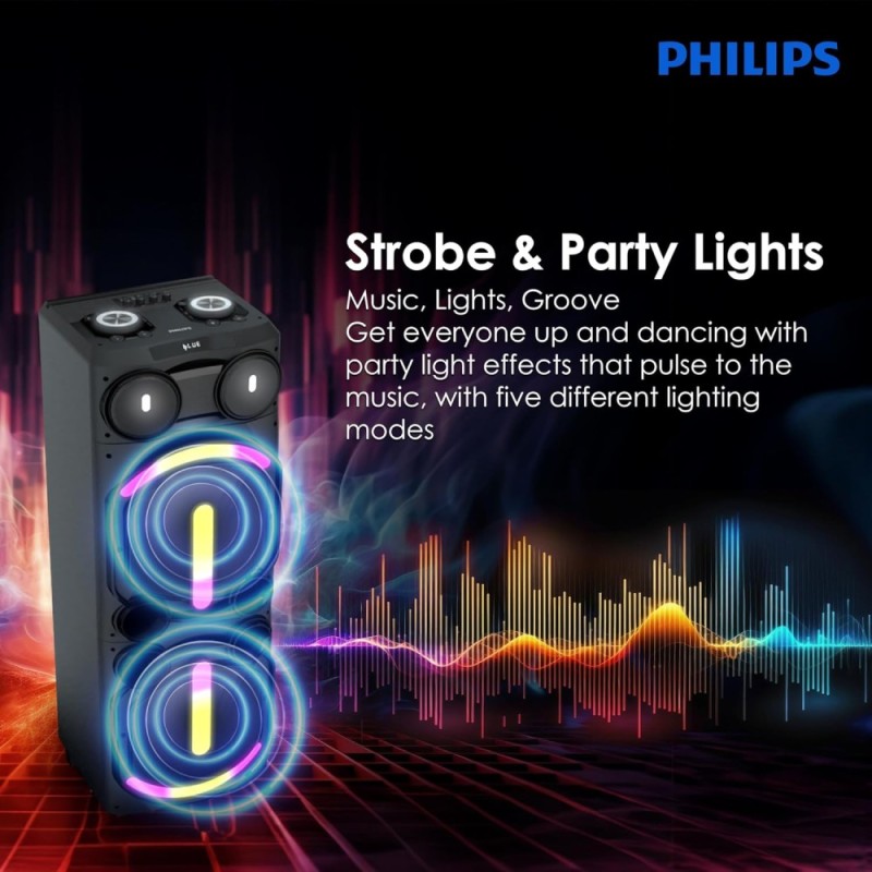 PHILIPS Audio Speaker TAX5708 400W Bluetooth, Dynamic Bass, Black