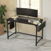 TARKAN Computer Desk SD_TK_DESK_47SOCKET_BLACK Black 2 USB Ports