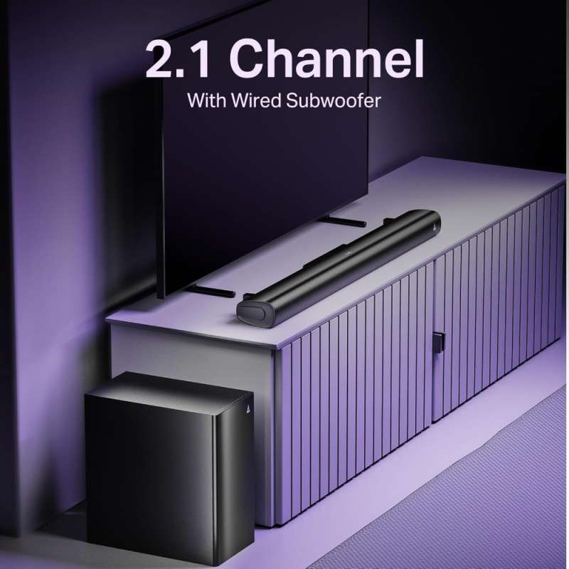 boAt Aavante 2.1 Soundbar 200W RMS, EQ Modes, Bluetooth v5.4, Blackk