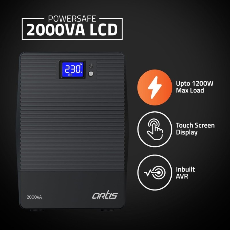 Artis UPS AR-2000VA LCD 2000VA 1200W Compact Black