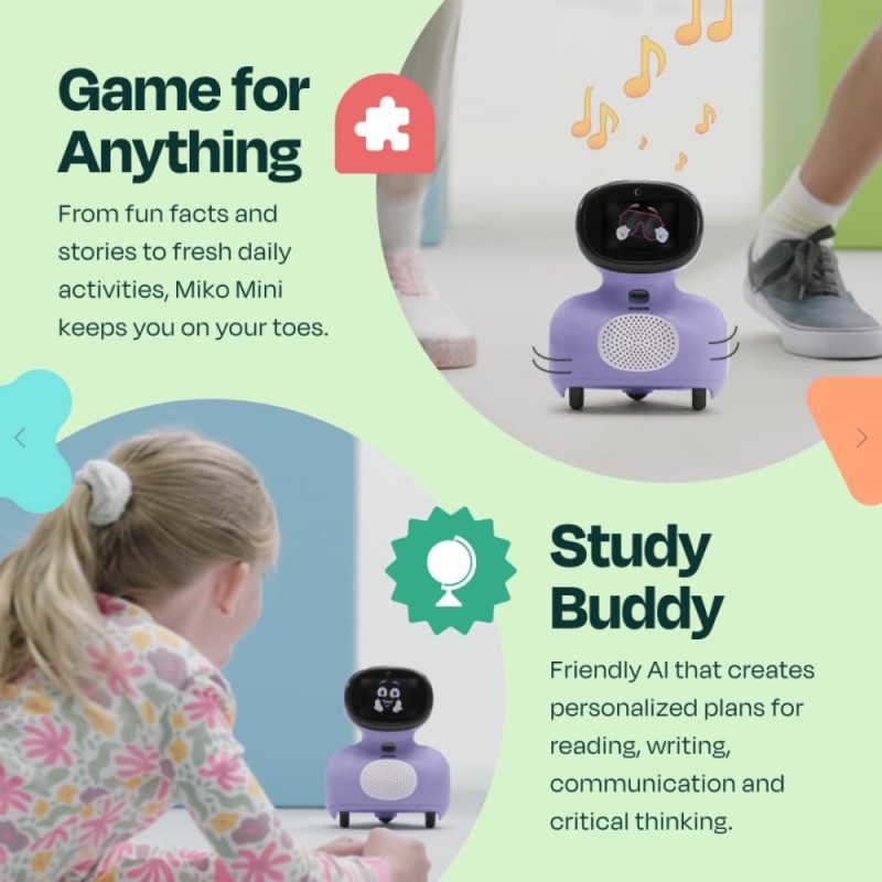 Miko My Companion Miko Mini_Purple | AI Learning Robot | Safe for Kids | STEAM Content