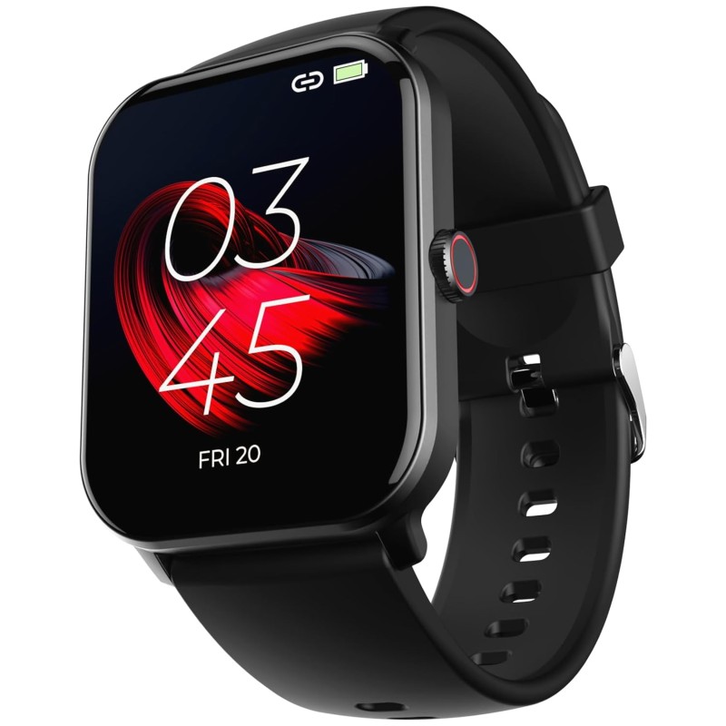 beatXP Marv Neo Smart Watch with 1.85” Ultra HD Display, Bluetooth Calling, 240*280px, AI Voice Assistant, 100+ Sports Modes, Heart Rate Monitoring, SpO2, IP68, Fast Charging, 100+ Watch Faces (Black)
