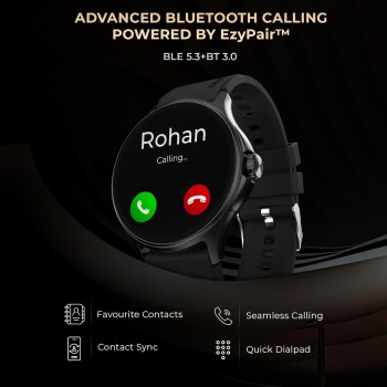 beatXP Sigma 1.38” HD Display Bluetooth Calling Smart Watch, Rotary Crown, 240 * 240px, 500 Nits, 60Hz Refresh Rate, 100+ Sports Modes, AI Voice Assistant (Black)