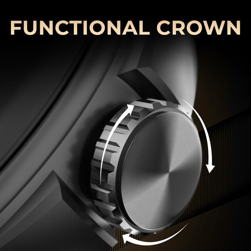 beatXP Sigma 1.38” HD Display Bluetooth Calling Smart Watch, Rotary Crown, 240 * 240px, 500 Nits, 60Hz Refresh Rate, 100+ Sports Modes, AI Voice Assistant (Black)