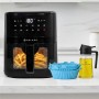 Solara Air Fryer 4.5L with 500ml 2-in-1 Glass Oil Sprayer, Set of 6 Silicone Basket, 360 High Speed Air Circulation, Air Fryer (4.5 L)