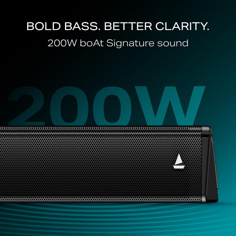 boAt Aavante 2.1 2000D, Dolby Audio, 200W Signature Sound, 2.1CH Wired Subwoofer,Multiple Ports (Premium Black)