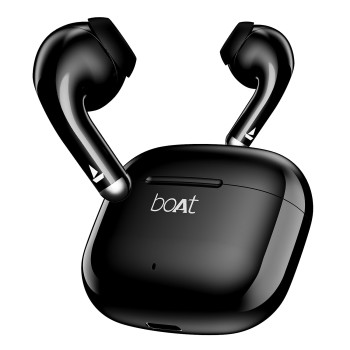 boAt Airdopes 101v2, 35H Battery, ENx Tech, 13mm Drivers, ASAP Charge, Flex-Fit Ear Tips,Stream Ad Free Music (Pitch Black)