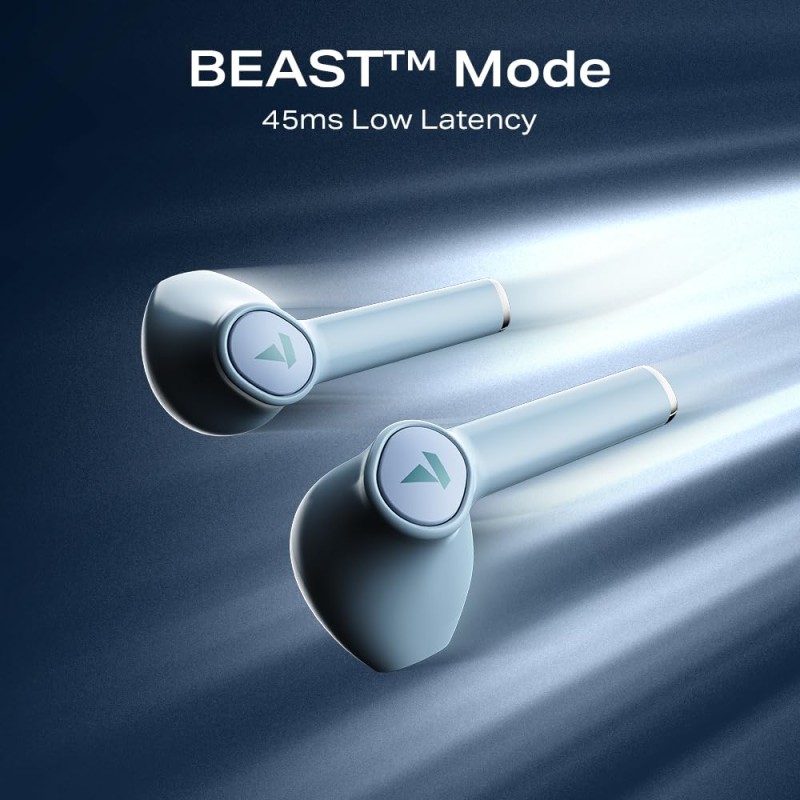 boAt Airdopes 131 Gen 2, 13mm Drivers, 70H Battery, ENx Tech, Beast Mode 45 ms Low Latency (Ice Blue)