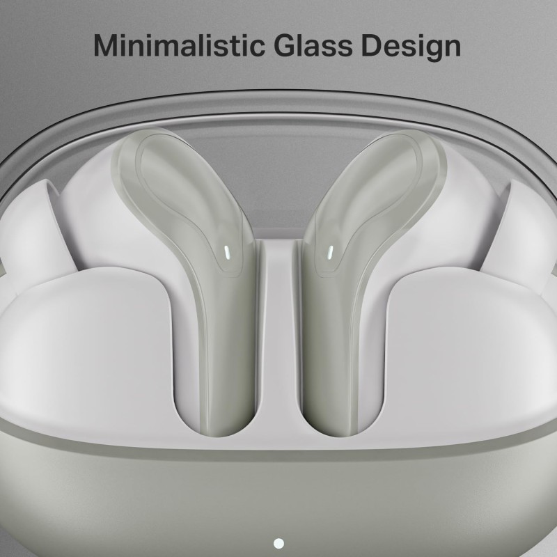 boAt Airdopes Plus 311, Glass Design, ENx Tech, Fast Charge, 50 Hrs Battery, Stream Ad Free Music via App Support Bluetooth Earbuds (Ash Grey)