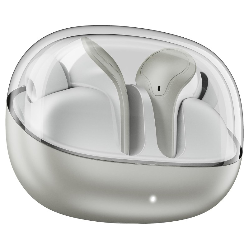 boAt Airdopes Plus 311, Glass Design, ENx Tech, Fast Charge, 50 Hrs Battery, Stream Ad Free Music via App Support Bluetooth Earbuds (Ash Grey)