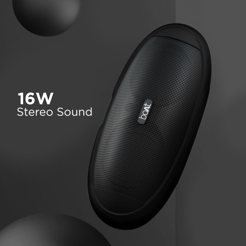 boAt Rugby Plus 16 W Bluetooth Speaker(Black)