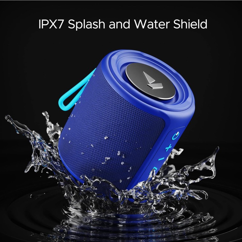 boAt Stone 352/358 Bluetooth Speaker with 10W RMS Stereo Sound, IPX7 Water Resistance, TWS Feature, Up to 12H Total Playtime, Multi-Compatibility Modes, Free Music Streaming on JioSaavn(Vibing Blue)
