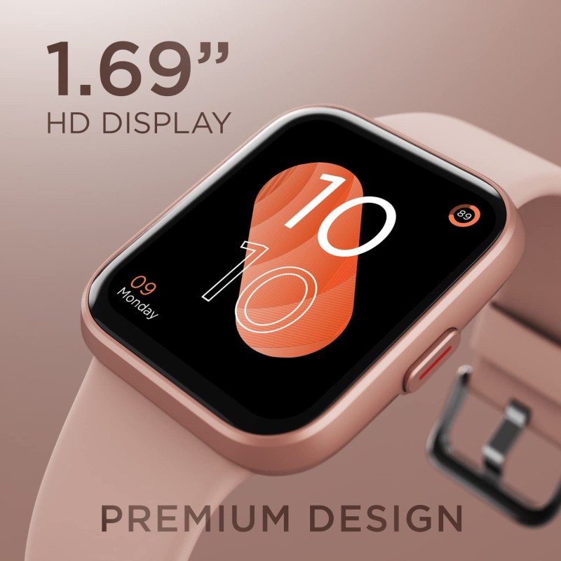 boAt Xtend Talk Smart Watch w/Advanced Dedicated Bluetooth Calling Chip, Built-in Alexa, 1.69" (4.2 cm) HD Display, Premium Design, vO2 Max,HR&SpO2 Monitor&Ambient Sound Detection(Cherry Blossom)