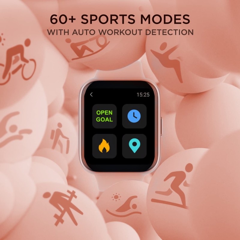 boAt Xtend Talk Smart Watch w/Advanced Dedicated Bluetooth Calling Chip, Built-in Alexa, 1.69" (4.2 cm) HD Display, Premium Design, vO2 Max,HR&SpO2 Monitor&Ambient Sound Detection(Cherry Blossom)