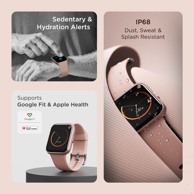 boAt Xtend Talk Smart Watch w/Advanced Dedicated Bluetooth Calling Chip, Built-in Alexa, 1.69" (4.2 cm) HD Display, Premium Design, vO2 Max,HR&SpO2 Monitor&Ambient Sound Detection(Cherry Blossom)