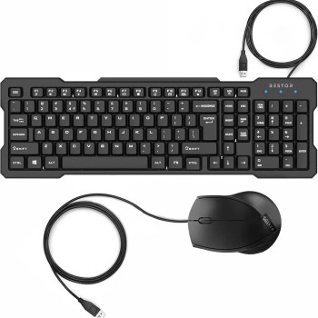 Bestor ClickLite Pro Wired Keyboard & Optical Mouse Combo for Laptop/Computer Combo Set (Black)