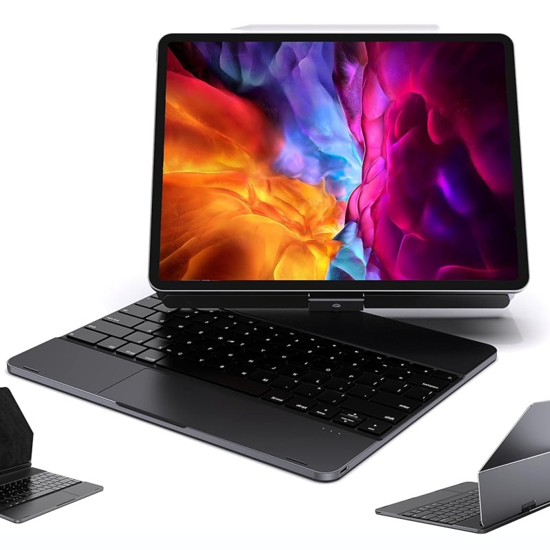 doqo iPad Pro Smart Keyboard Case with Trackpad with Backlit Keyboard,Advanced 5.1 Bluetooth, Protective case Detachable