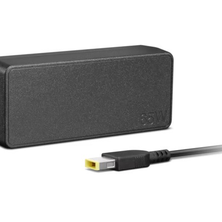 Lenovo 65W USB Slim Tip Rectangular pin Laptop Adapter/Charger with Power Cord for Select Models of Lenovo Laptops (888015000, Black)