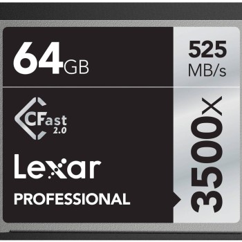 Lexar Professional 3500x 64GB CFast 2.0 Card, Up to 525MB/s Read, for Cinematographer, Filmmaker, Content Creator (LC64GCRBNA3500)