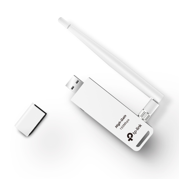 TP-Link TL-WN722N 150 Mbps High Gain Wireless USB Adapter (White)