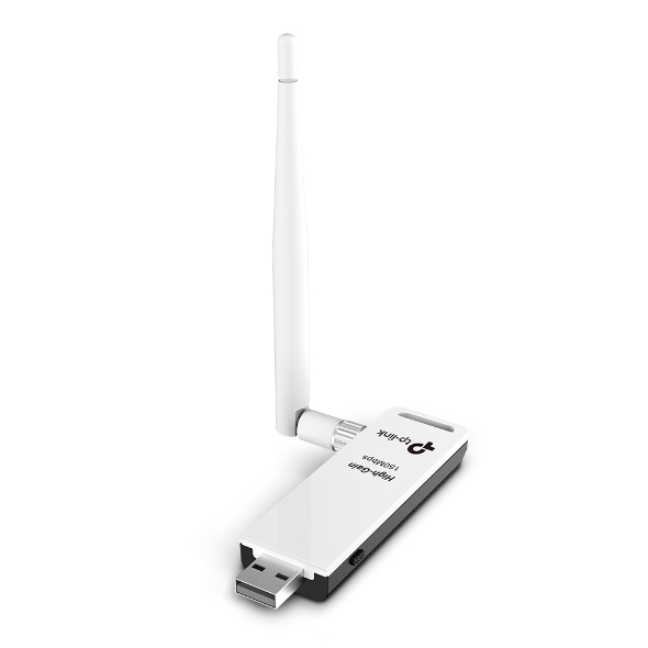 TP-Link TL-WN722N 150 Mbps High Gain Wireless USB Adapter (White)