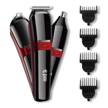 Beardo Ape-X 3-in-1 Multipurpose Trimmer for Men | Grooming Kit :- Trimmer, Shaver, Ear & Nose Trimmer | Stainless Steel self-sharpening blades | USB