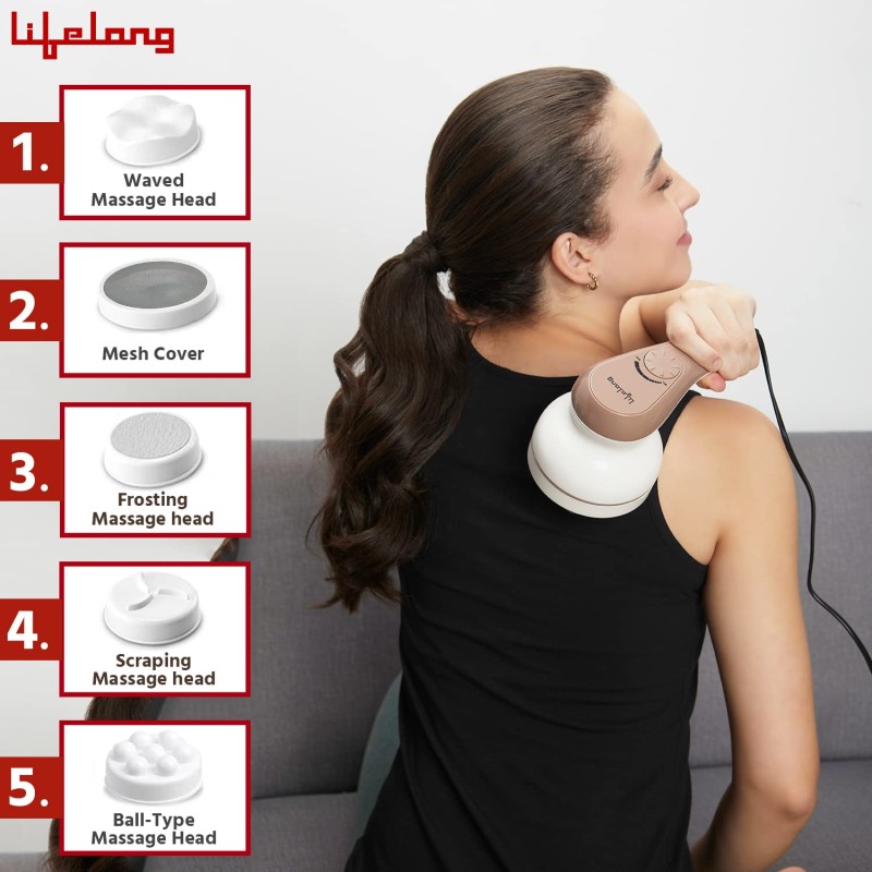 Lifelong Full Body Massager Machine for Pain Relief | Body & Back Pain Relief Product | Handheld Electric Manipol Mini Massager | 5-Speed Settings
