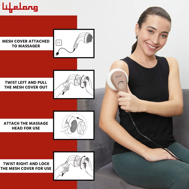 Lifelong Full Body Massager Machine for Pain Relief | Body & Back Pain Relief Product | Handheld Electric Manipol Mini Massager | 5-Speed Settings
