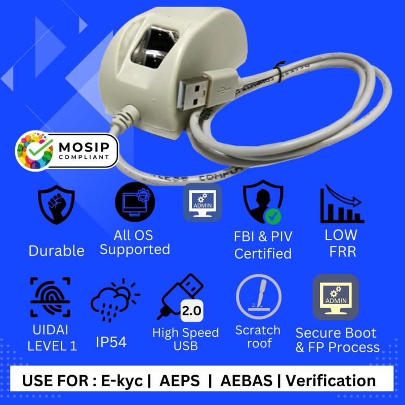 Startek FM220u L1 Single Fingerprint Biometric Scanner with RD Service