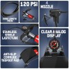 Woscher 8702Z Single Cylinder | Portable Foot Pump | Air Tyre Inflator with Pressure Gauge of 120 Psi / 7 Bar | Foot Air Pump for Car and Bike | Foot