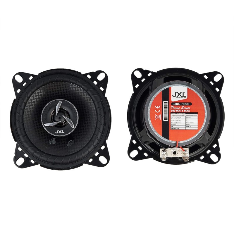 JXL 1090 High Performance 3 Way 4 Inch Coaxial Car Speaker with Inbuilt PEI Car Tweeter and HOP Woofer 500W MAX Pair (Black)