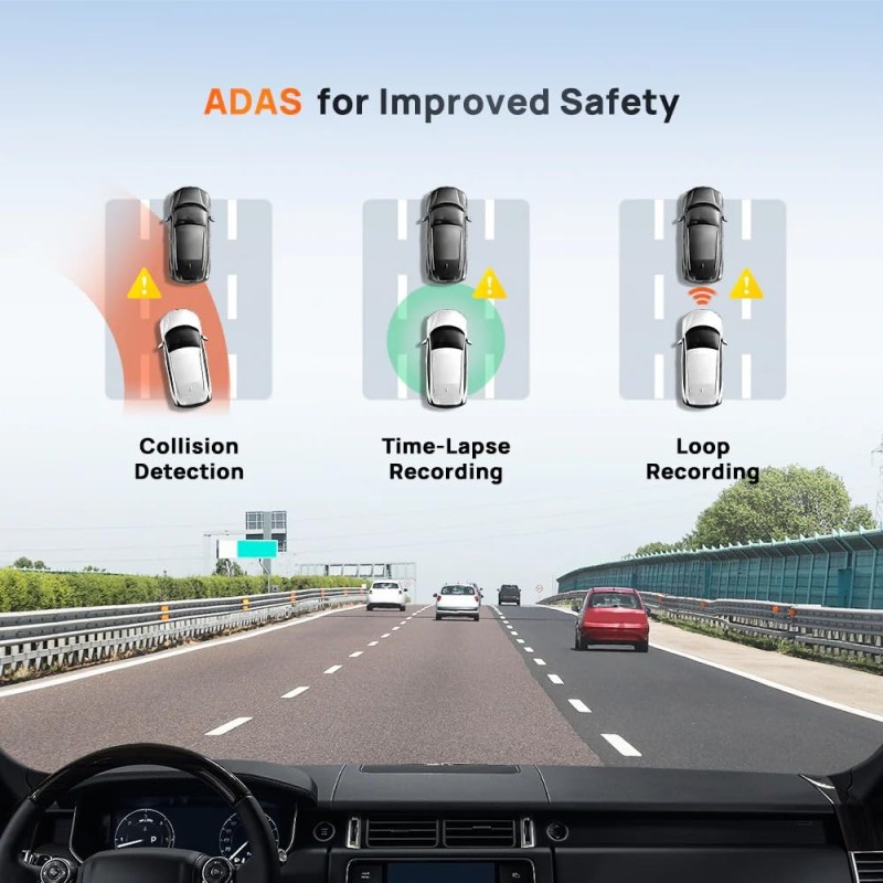 70mai A510 HDR 3K Dual Channel Dash Cam, STARVIS 2 IMX675 Sensor, ADAS, Built-in GPS Logger, Route Recorderr