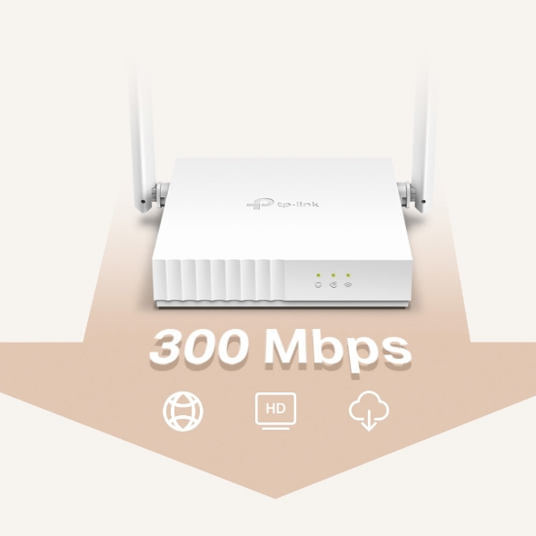 TP-Link TL-WR820N Wireless Router 2.4 GHz 300 Mbps Wifi Speed Single Band External Antenna Ethernet (Cable Broadband) (White)