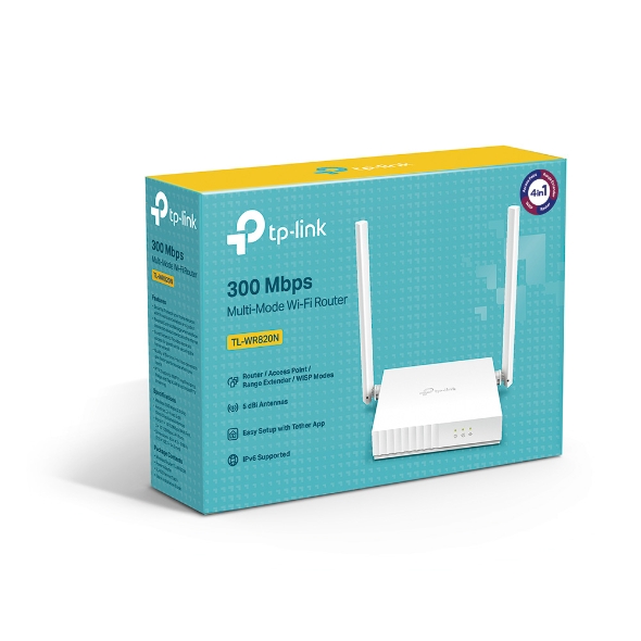 TP-Link TL-WR820N Wireless Router 2.4 GHz 300 Mbps Wifi Speed Single Band External Antenna Ethernet (Cable Broadband) (White)
