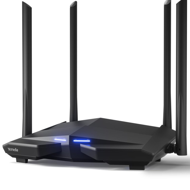Tenda AC10 AC1200 Wireless Smart Dual-Band Gigabit WiFi Router, MU-MIMO, 4 Gigabit Ports, 867Mbps/5 GHz+ 300Mbps /2.4GHz, Support VPN Server, WiFi