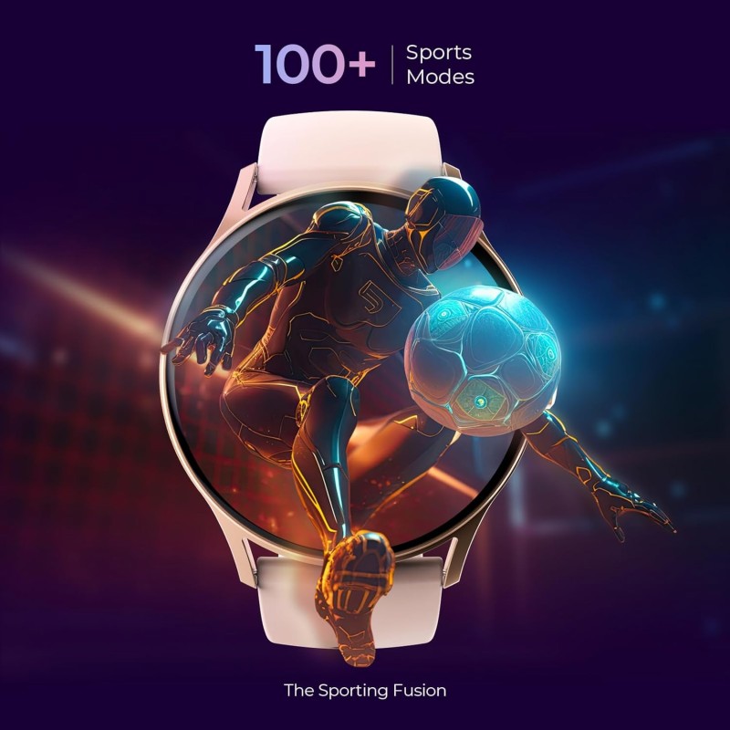 beatXP Flare Pro 1.39 HD Display Bluetooth Calling Smart Watch, 100+ Sports Modes, Heart Rate Monitoring, SpO2, AI Voice Assistant, IP68 - Champagne