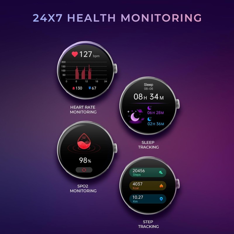 beatXP Flare Pro 1.39 HD Display Bluetooth Calling Smart Watch, 100+ Sports Modes, Heart Rate Monitoring, SpO2, AI Voice Assistant, IP68 - Champagne
