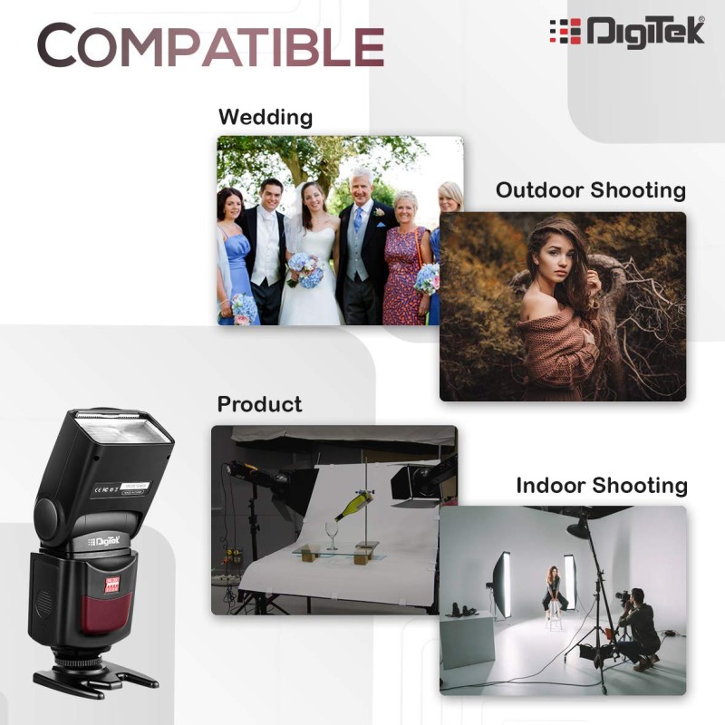 DIGITEK® (DFL-088) Universal Electronic Flash Speedlite for DSLR Cameras Canon Nikon Pentax Olympus with Standard Hot Shoe Mount(Without Trigger)