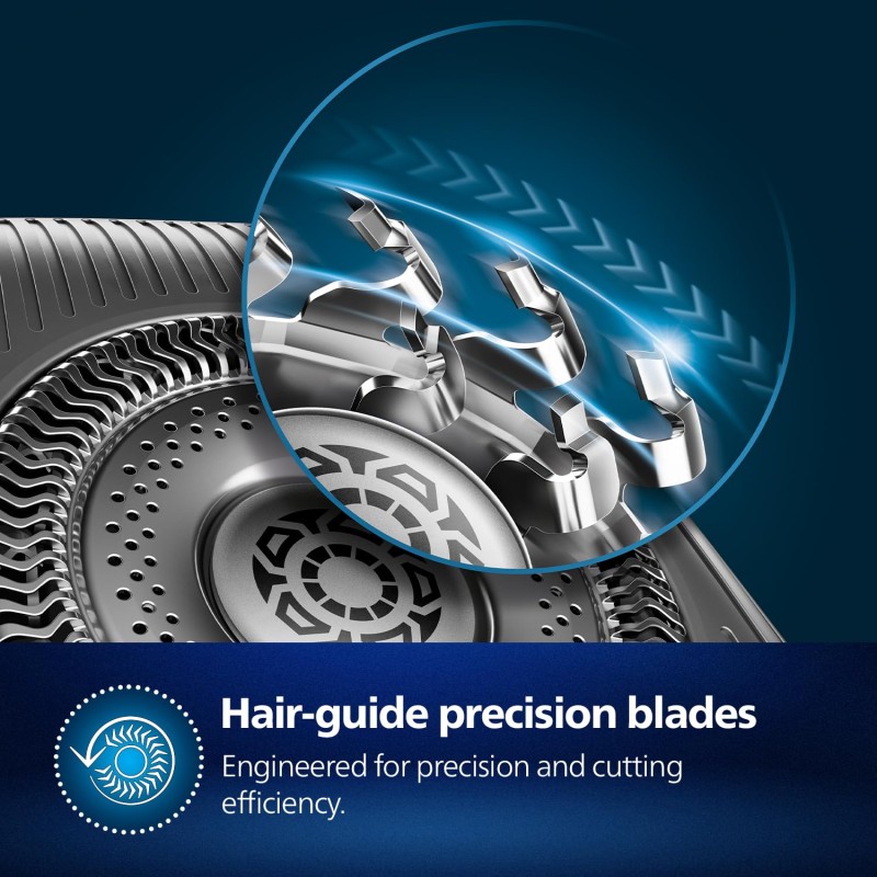 PHILIPS Electric Shaver For Men | Wet & Dry | Powerful Close Shave | Gentle on Skin | SkinIQ Technology | Steel Precision Blades | 360 D Flexing Heads